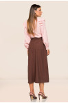 5624 - SAIA MIDI COM ELASTICO NO COS MARROM ROW-AN 