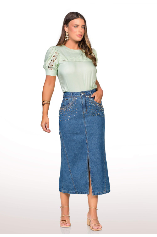 5673 - SAIA JEANS MAXI MIDI ROW-AN 