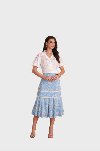 5685.99 SAIA MID AZUL BORDADA D'azul 