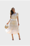 6324.10 CONJUNTO OFF WHITE BLUSA E SAIA D'azul