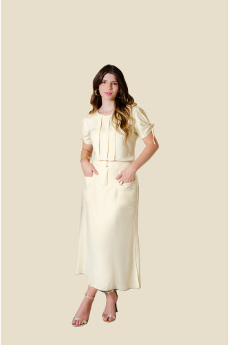 6407.94 CONJUNTO BLUSA E SAIA AMARELO D'azul