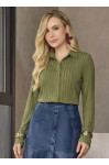 6447.53 CAMISA COM TOMAS - VERDE OLIVA