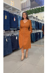 21086 - VESTIDO RETO MARROM CANELA ILLUSYON 