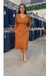 21086 - VESTIDO RETO MARROM CANELA ILLUSYON 