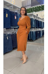 21086 - VESTIDO RETO MARROM CANELA ILLUSYON 