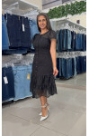2716 - VESTIDO PRETO COM RENDA ROW-AN 