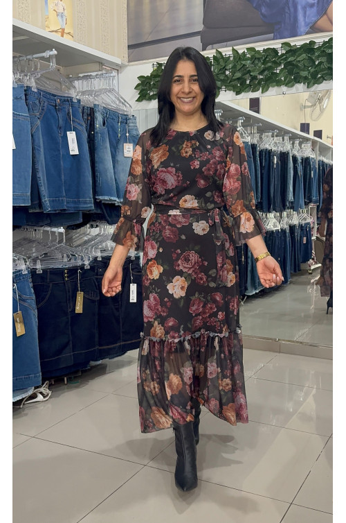 4871.99 VESTIDO EM TULE ESTAMPADO 