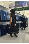4850.84 VESTIDO MANGA LONGA COM FAIXA NA CINTURA - PRETO 