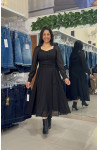 4850.84 VESTIDO MANGA LONGA COM FAIXA NA CINTURA - PRETO 