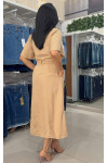 21139 - VESTIDO BABADO FRONTRAL CARAMELO  ILLUSYON 