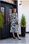 VESTIDO P&B MIDI MANGA LONGA LECLER 