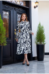 VESTIDO P&B MIDI MANGA LONGA LECLER 