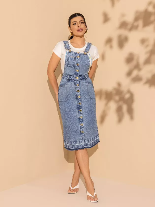57186.006 JARDINEIRA JEANS 100CM JEANS IMPERIO 